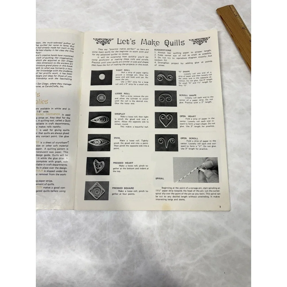 Vintage 1974 The Art Of‎ Quilling Craft Booklet 23 Pages Carol Dreesen Paper